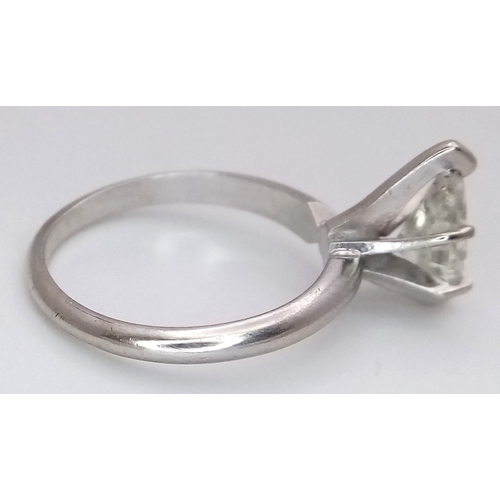 39 - A 14k White Gold Pear-Cut Diamond Solitaire Ring. Circa 1.4ct diamond having J colour and SI2 clarit... 