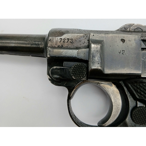 896 - A 1941 WW2 German Nazi Mauser Luger P08 Semi-Automatic Pistol. 4 inch barrel length with a 9mm calib... 