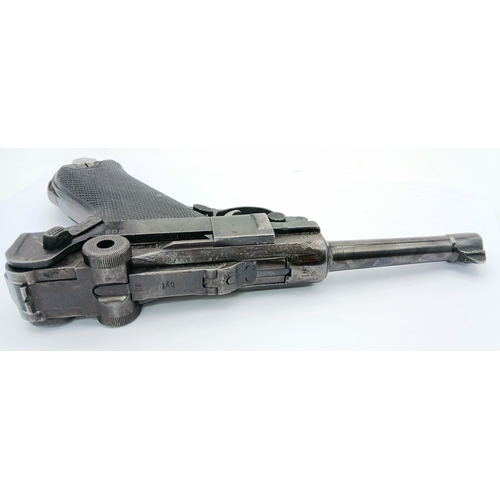 896 - A 1941 WW2 German Nazi Mauser Luger P08 Semi-Automatic Pistol. 4 inch barrel length with a 9mm calib... 