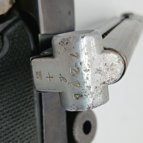 896 - A 1941 WW2 German Nazi Mauser Luger P08 Semi-Automatic Pistol. 4 inch barrel length with a 9mm calib... 