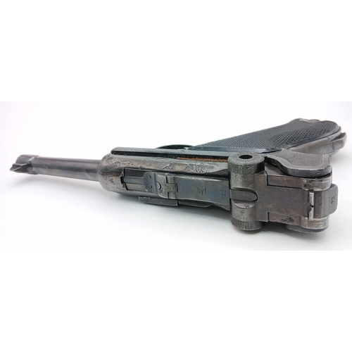 896 - A 1941 WW2 German Nazi Mauser Luger P08 Semi-Automatic Pistol. 4 inch barrel length with a 9mm calib... 