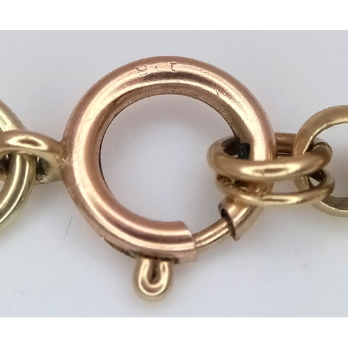 30 - A Classic 9K Yellow Gold Belcher Link Chain Necklace. 45cm. 17.75g.