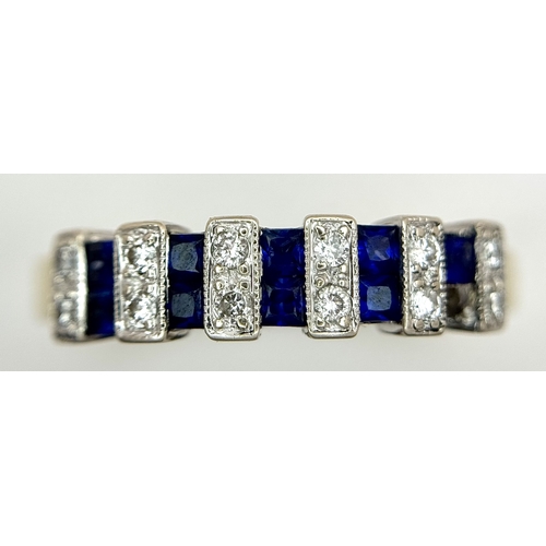 13 - An 18K Yellow Gold, Diamond and Sapphire Set Ring. One sapphire missing. 3.6g, Size N. TAN 2018
