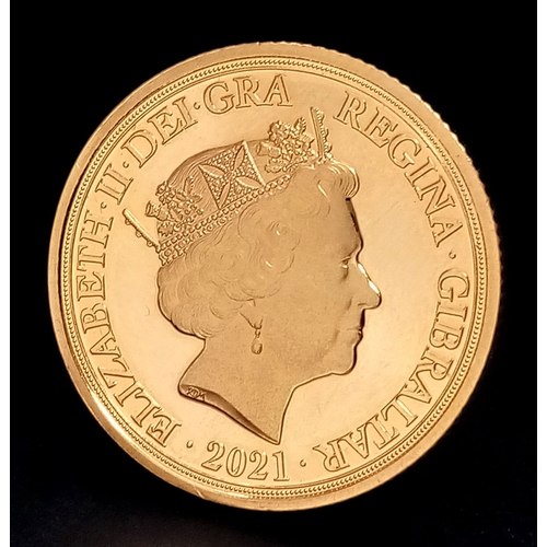62 - A 2021, QUEEN ELIZABETH II, PROOF CONDITION, GIBRALTAR, POPPY FIELDS, IN FLANDERS FIELDS THE POPPIES... 