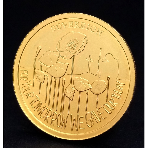 69 - A 2018, QUEEN ELIZABETH II, REVERSE PROOF, ALDERNEY, FULL SOVEREIGN COIN. REF: C2006.