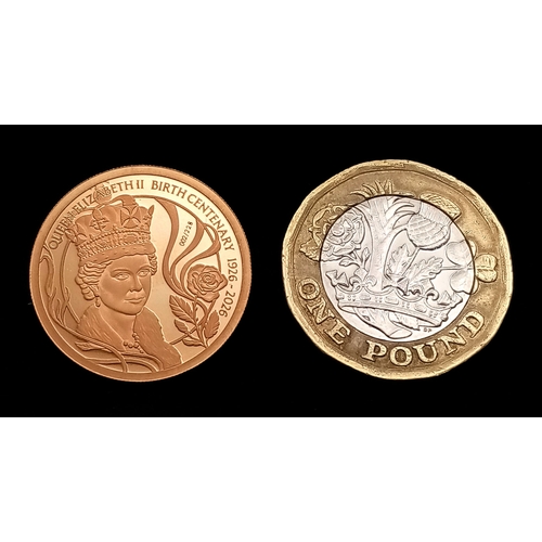 76 - A 2026, KING CHARLES III, PROOF CONDITION, TO CELBRATE THE CENTURY OF THE BIRTH OF QUEEN ELIZABETH I... 