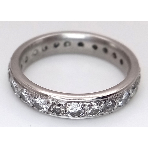 27 - A Platinum, Diamond Set, Full Eternity Ring. 2.00ctw. 5.8g, Size L 1/2. TAN 2013 AS