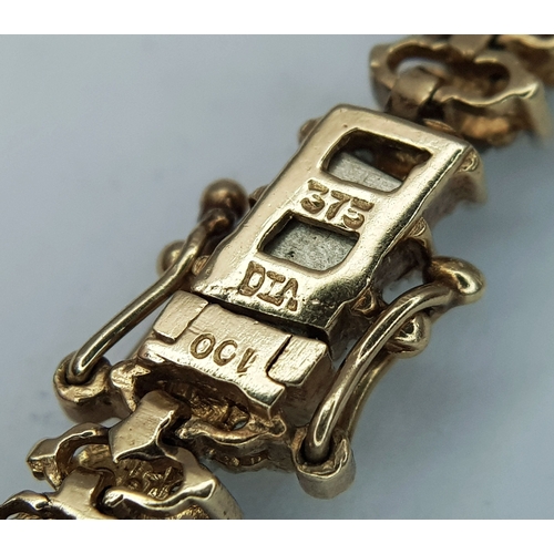 104 - A 9K Yellow Gold, Diamond Set Bracelet. 1.00ctw. 10.8g. SC 2024