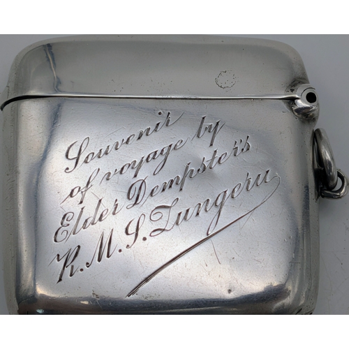 44 - An Antique Enamel and Sterling Silver Vesta Case Pendant. Hallmarked for Walker & Hall, Sheffield, 1... 