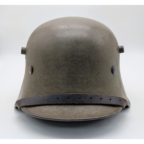 106 - Transitional Period German M17 Stahl Helm complete with M35 Liner, chinstrap and 3rd Reich Decals. T... 