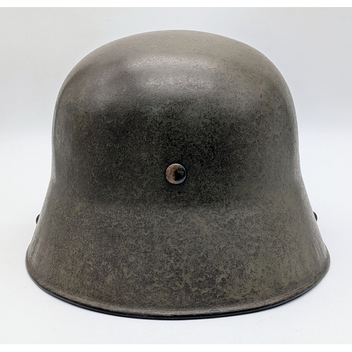 106 - Transitional Period German M17 Stahl Helm complete with M35 Liner, chinstrap and 3rd Reich Decals. T... 