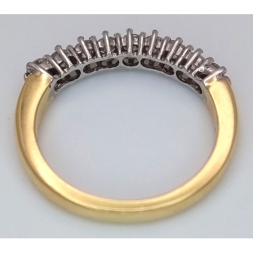 125 - An 18K Yellow Gold, Diamond Set, Half Eternity Ring. 0.55ctw. 3.5g, Size K 1/2. SC 2064