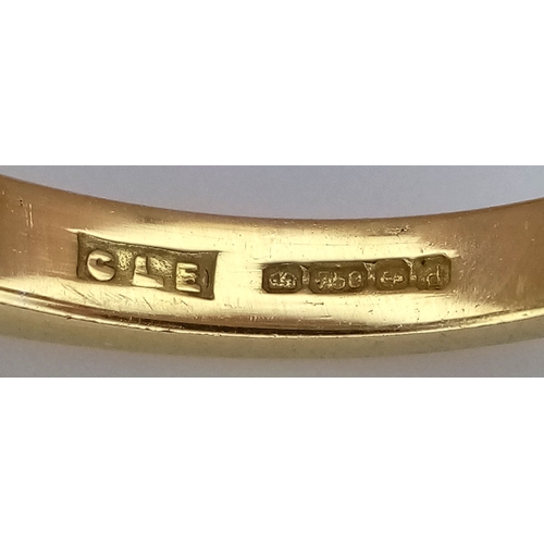 125 - An 18K Yellow Gold, Diamond Set, Half Eternity Ring. 0.55ctw. 3.5g, Size K 1/2. SC 2064