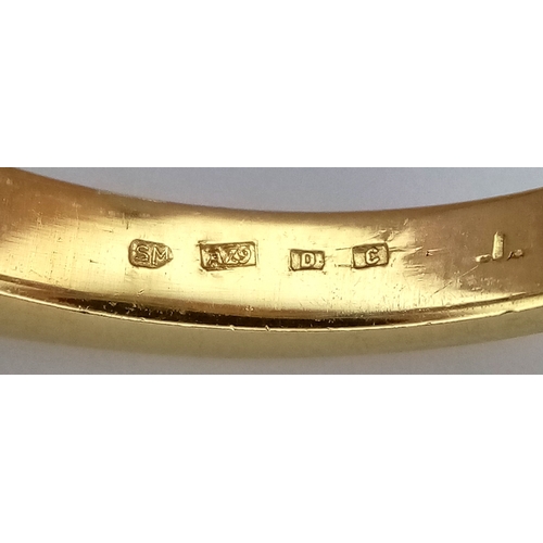 125 - An 18K Yellow Gold, Diamond Set, Half Eternity Ring. 0.55ctw. 3.5g, Size K 1/2. SC 2064