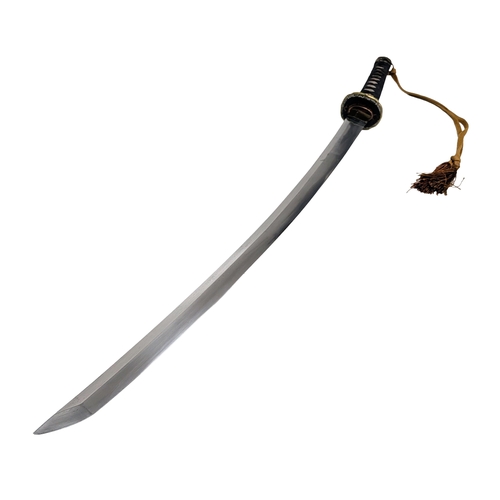 99 - WW2 Japanese Officers Katana Sword. Complete with knot and leather scabbard cover. A bring back from... 