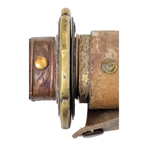 99 - WW2 Japanese Officers Katana Sword. Complete with knot and leather scabbard cover. A bring back from... 