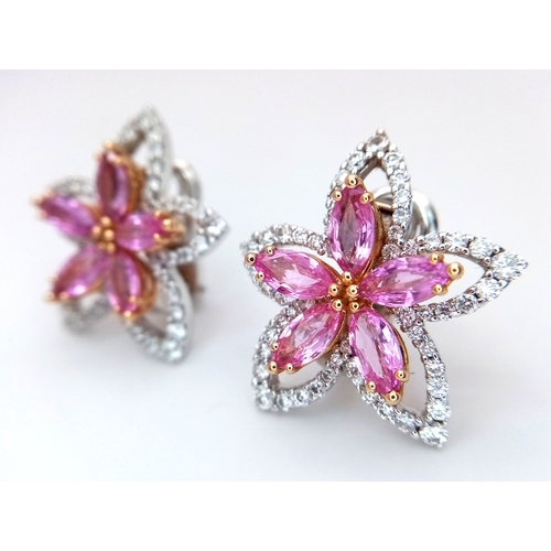116 - A Pair of Spellbinding, Italian Designer Picchiotti, Madagascan Sapphire and Diamond Earrings in Sta... 
