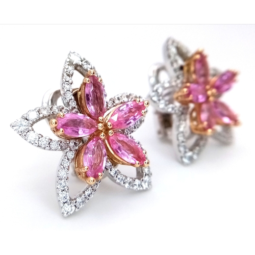 116 - A Pair of Spellbinding, Italian Designer Picchiotti, Madagascan Sapphire and Diamond Earrings in Sta... 
