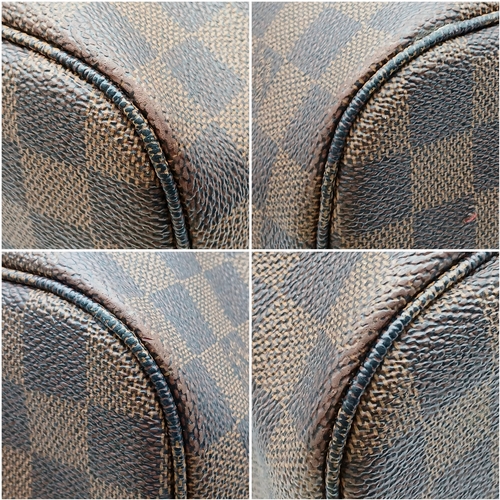 19 - A Louis Vuitton Damier Ebene 'Neverfull' Tote Bag. Brown Damier Ebene coated canvas exterior with go... 