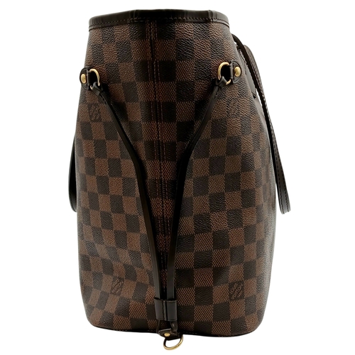 19 - A Louis Vuitton Damier Ebene 'Neverfull' Tote Bag. Brown Damier Ebene coated canvas exterior with go... 