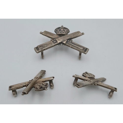 WW1 Silver Officers Machine Gun Corps Cap & Collars Badges. Maker ...