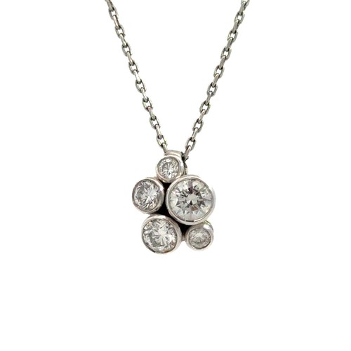 36 - Boodles: Raindance Cluster Pendant.   Comprised of 1.25ct round brilliant diamonds. In platinum, wit... 