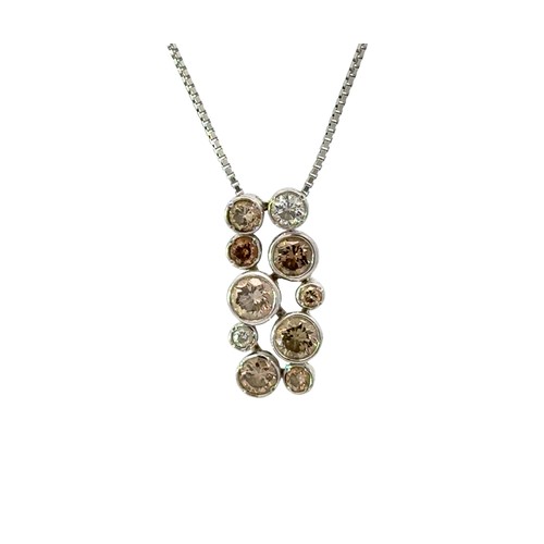 31 - Platinum Diamond Bubble Pendant. Total weight approx 1.00ct. Weighing 5.80g. Stamped plat 850. Excel... 