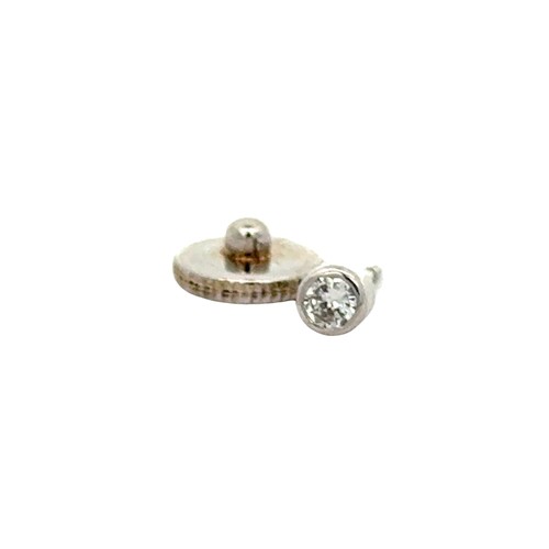 97 - Vitnage 18ct Diamond Tie Pin. Set with a 0.12ct diamond. Weighing 1.56g. Excellent condition.