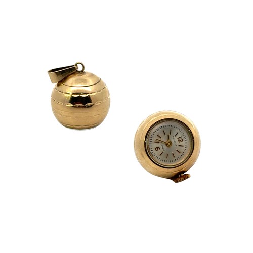 132 - Vintage 9ct Gold Fob Watch Pendant. Weighing 9.30g. Good condition.