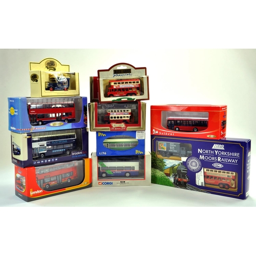 121 - Varied Diecast Bus group comprising Creative Master, Corgi and others. Ten Models. Appear Excellent ... 