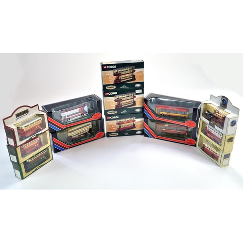 124 - Corgi, Lledo and EFE Diecast Bus group comprising various issues. Thirteen Models. Appear Excellent ... 