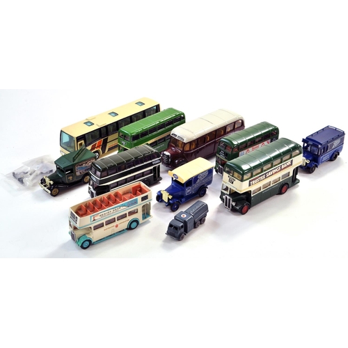 126 - Unboxed Diecast Bus group comprising various issues plus Matchbox RAF Refueller. Eleven Models. Gene... 
