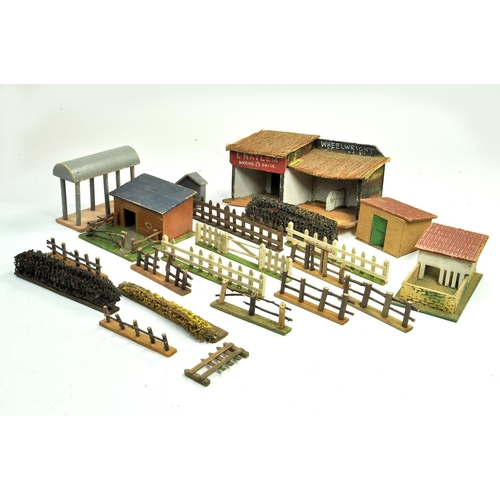 429 - An interesting group of early issue farm buildings and wooden fencing. Fair to good.