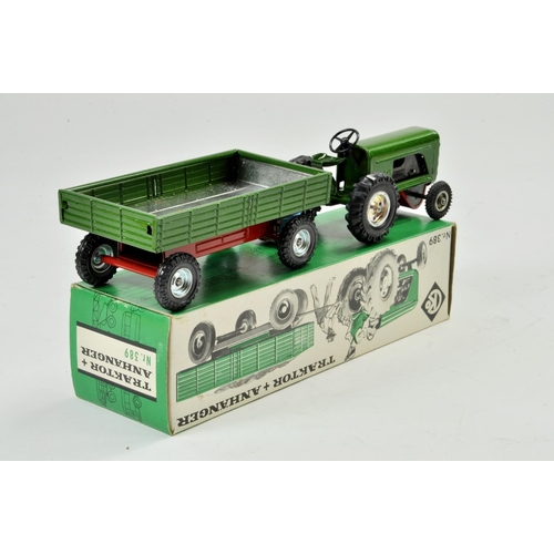 560 - CKO (West Germany) Friction driven mechanical farm issue comprising no.389 Tractor and Trailer in Gr... 