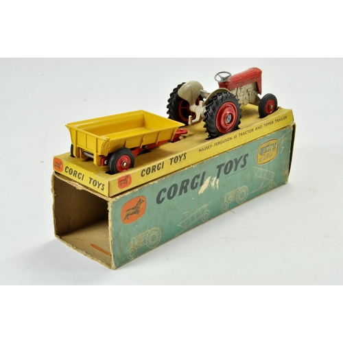 567 - Corgi Gift Set Farm Issue comprising no.7  Massey Ferguson 65 Tractor and Tipping Trailer. Appears v... 