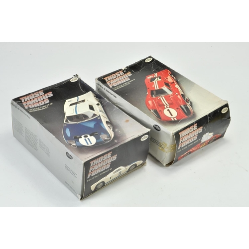 1005 - Testors Plastic Model Kit duo comprising 1/25 Ford GT 40 and Ford Mark IV. Looks to be complete and ... 