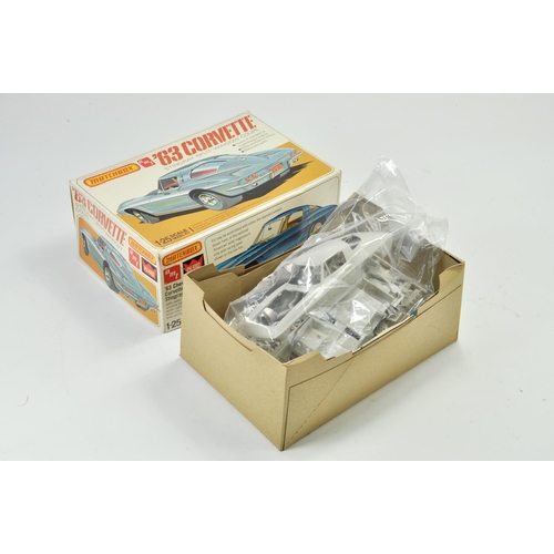 1008 - Matchbox AMT Plastic Model Kit comprising 1/25 63 Corvette Stingray split-window coupe. Looks to be ... 