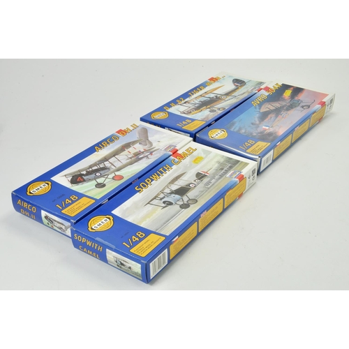 1085 - Group of SMER 1/48 Model Kits comprising DH82 Tiger Moth, Avro 504K, Sopwith Camel plus Airco DHII. ... 