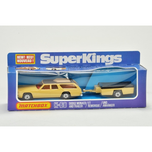 1165 - Matchbox SuperKings K-68 Dodge Monaco and Trailer.  Excellent in Box.