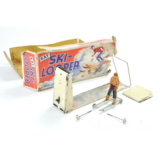 1179 - Kay Toys Tinplate (England) Vintage Ski Trooper Set comprising Ski Figure and Tinplate ramp. Appears... 