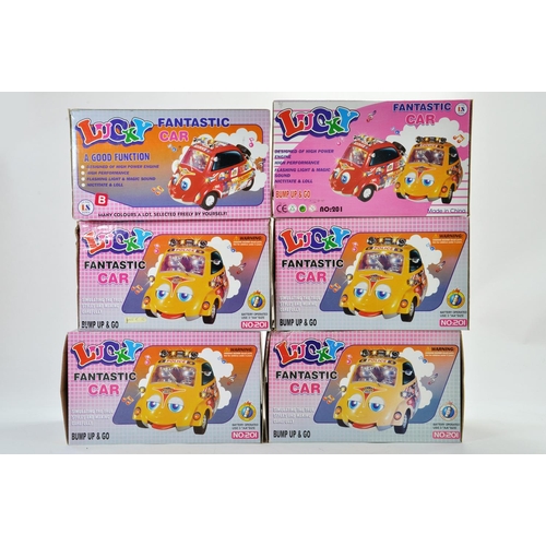 1221 - A group of six Novelty Battery Operated Chinese Bubble Car issues. All As new in boxes.