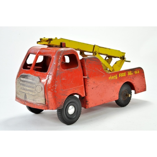 1222 - A large Triang Pressed Metal Fire Service Truck. Generally worn.