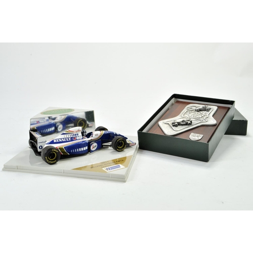 1240 - Williams F1 Damon Hill Renault issue plus Silverstone Commemorative Plaque.