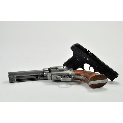 1260 - Duo of realistic novelty prop replica toy guns, one requires attention.