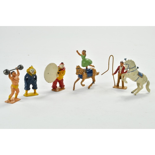 1266 - Charbens assortment of six metal Circus Figures. Some light wear otherwise bright and very good.