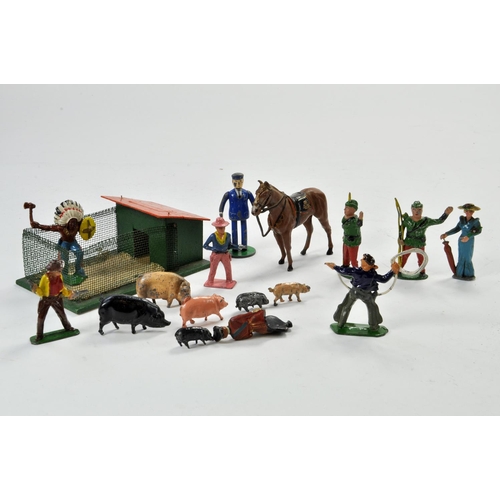 1271 - Misc. group of metal figures including Robin Hood, Farm Animals and others.