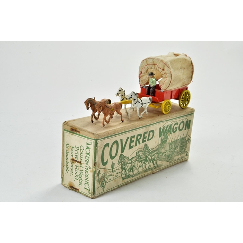 1287 - Morestone Modern Products Covered Wagon comprising 4 x horses, wagon with cloth tilt and driver. Som... 