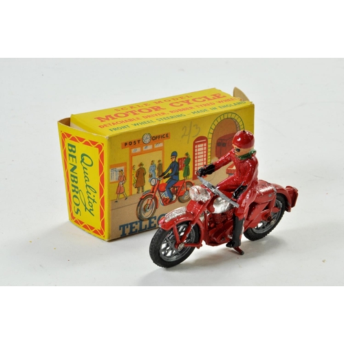 1299 - Benbros Motorcycle Telegraphy Boy Rider comprising red bike and rider. Some minor wear hence good in... 