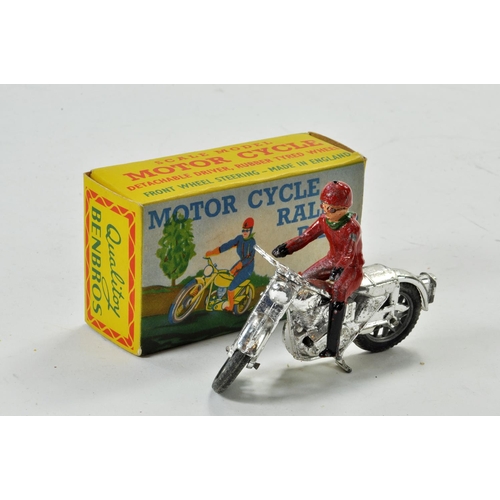 1300 - Benbros Motorcycle Rally Rider comprising chrome bike and red rider. Some minor wear hence good to v... 