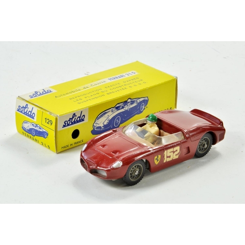 1313 - Solido No. 129 Ferrari 2L5 Racing Car. Generally excellent in very good to excellent box.